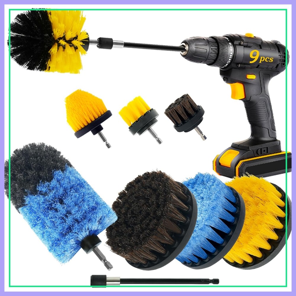 Brush Bristle Set - 9 Pcs Drill Brush Attachments Set