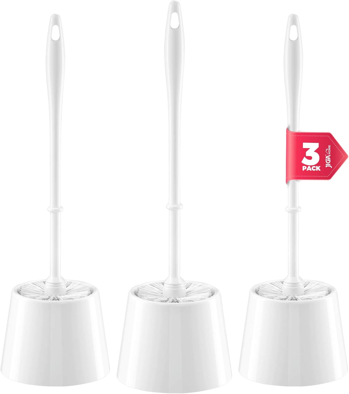 Brush Bristle Set - 3-Pack Toilet Brush and Holder Set