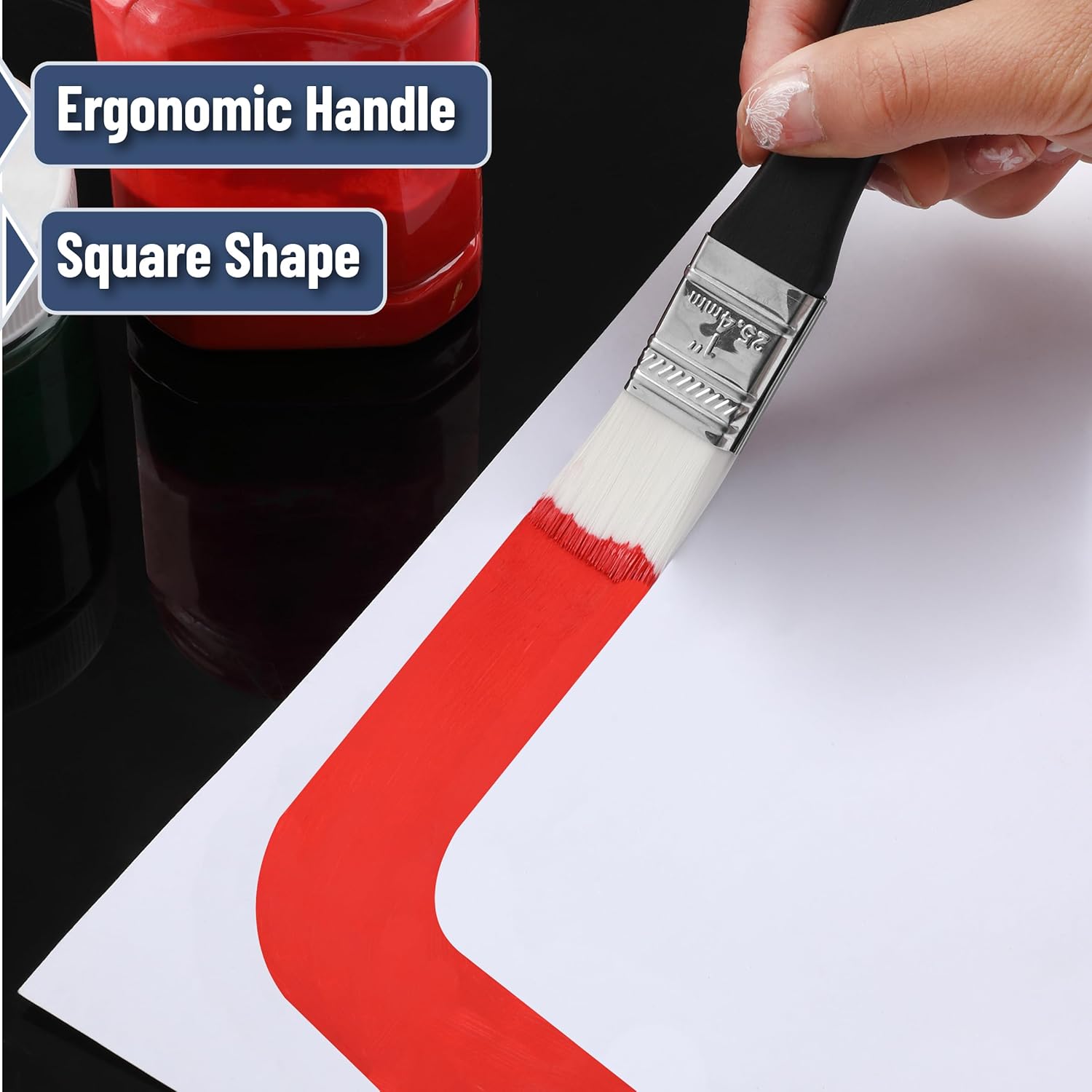 3-Pack Flat Paddle Paint Brush - đánh giá và giá Brush Bristle Set