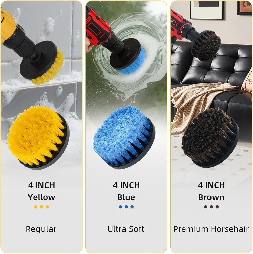 9 Pcs Drill Brush Attachments  - đánh giá và giá Brush Bristle Set