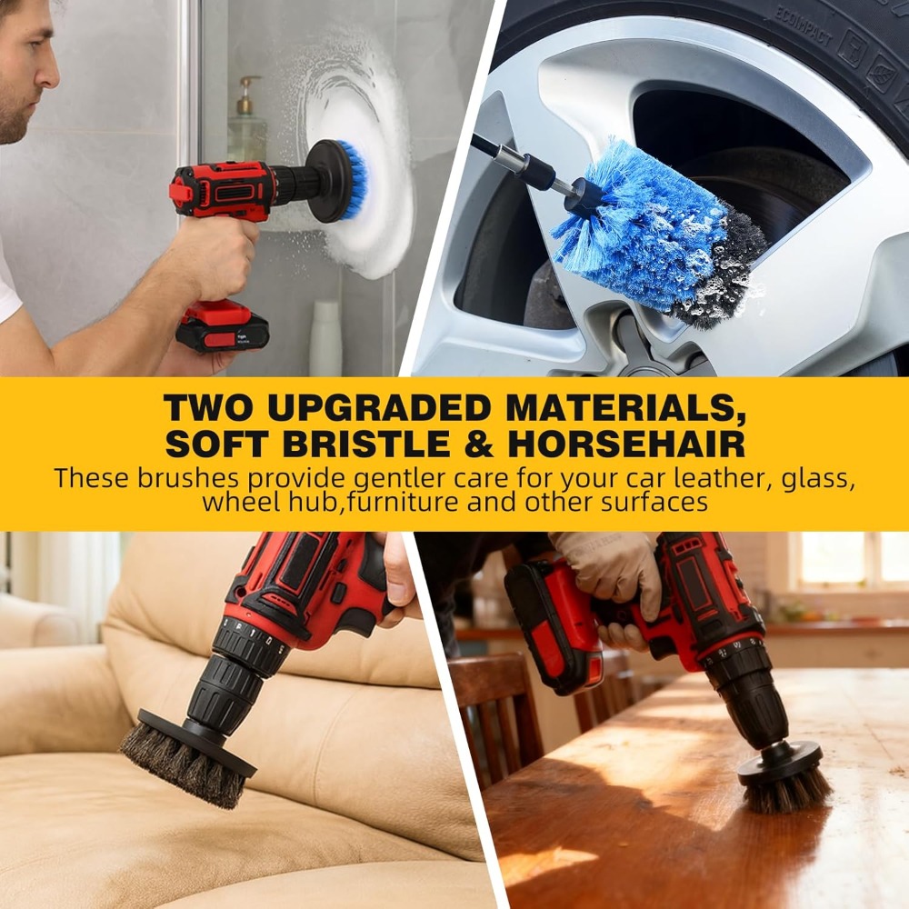 9 Pcs Drill Brush Attachments  - đánh giá và giá Brush Bristle Set