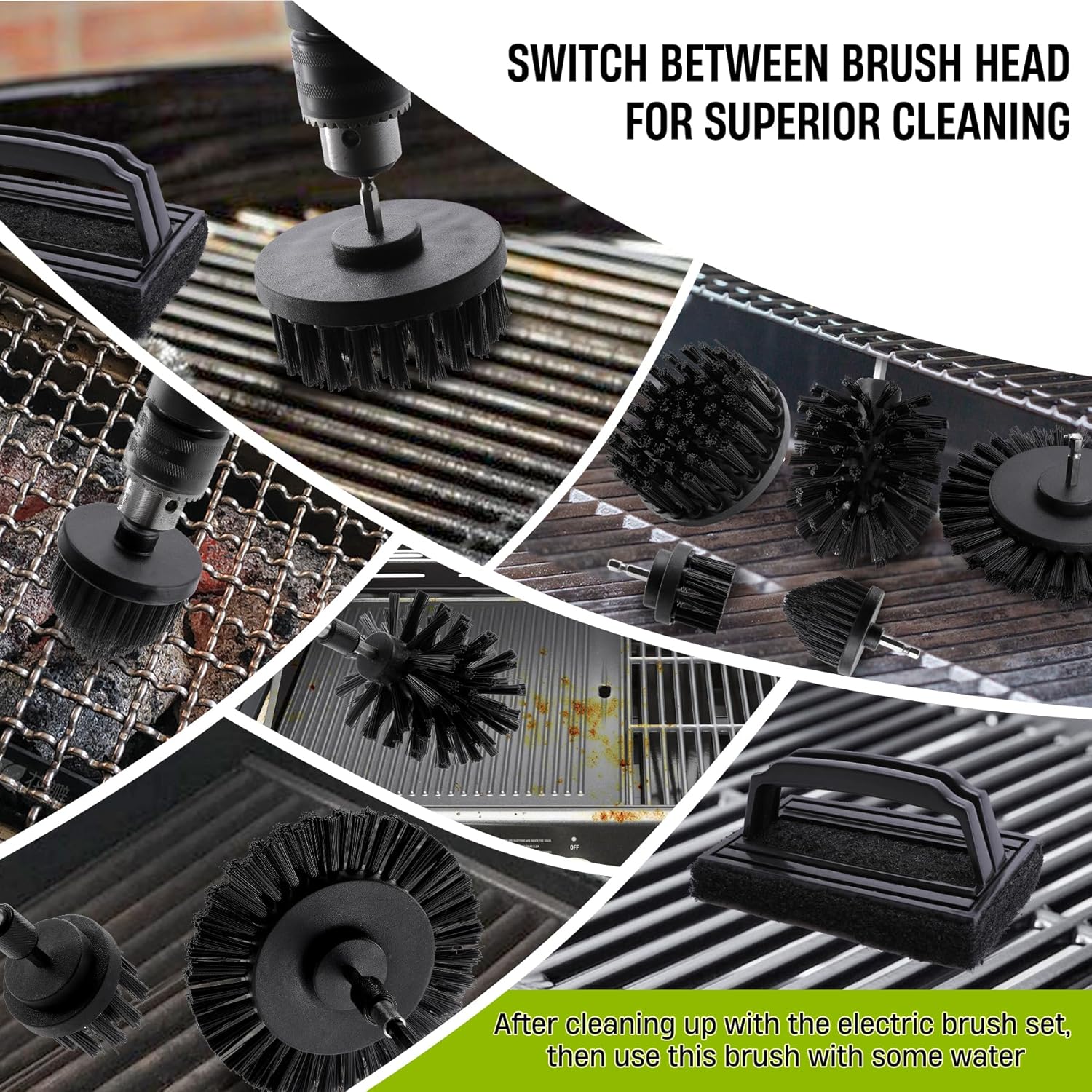 Drill Powered BBQ Grill Cleani - đánh giá và giá Brush Bristle Set