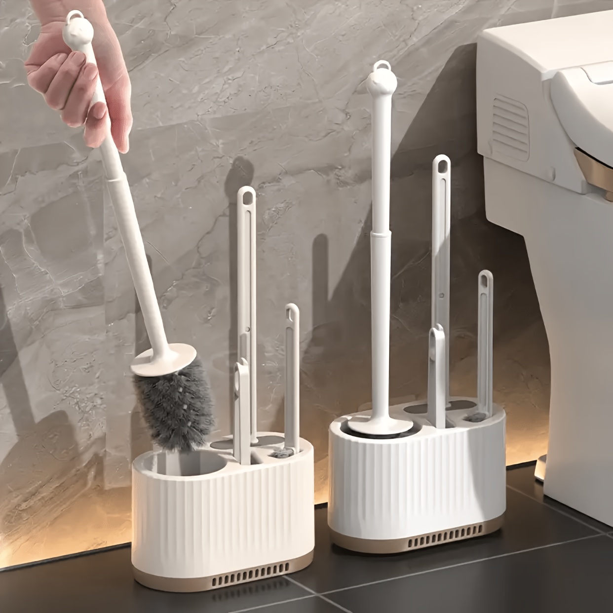 Set of 2 Toilet Brushes with H - đánh giá và giá Brush Bristle Set