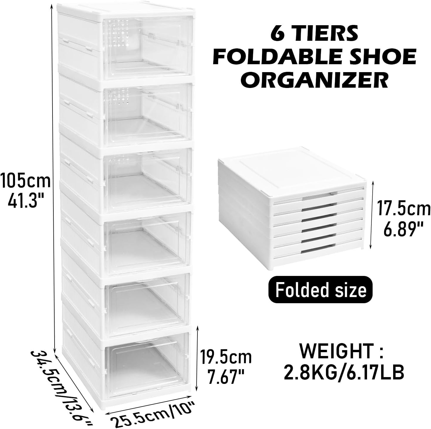 6-Tier Foldable Shoe Rack, Sho - đánh giá và giá Shoe Box Display